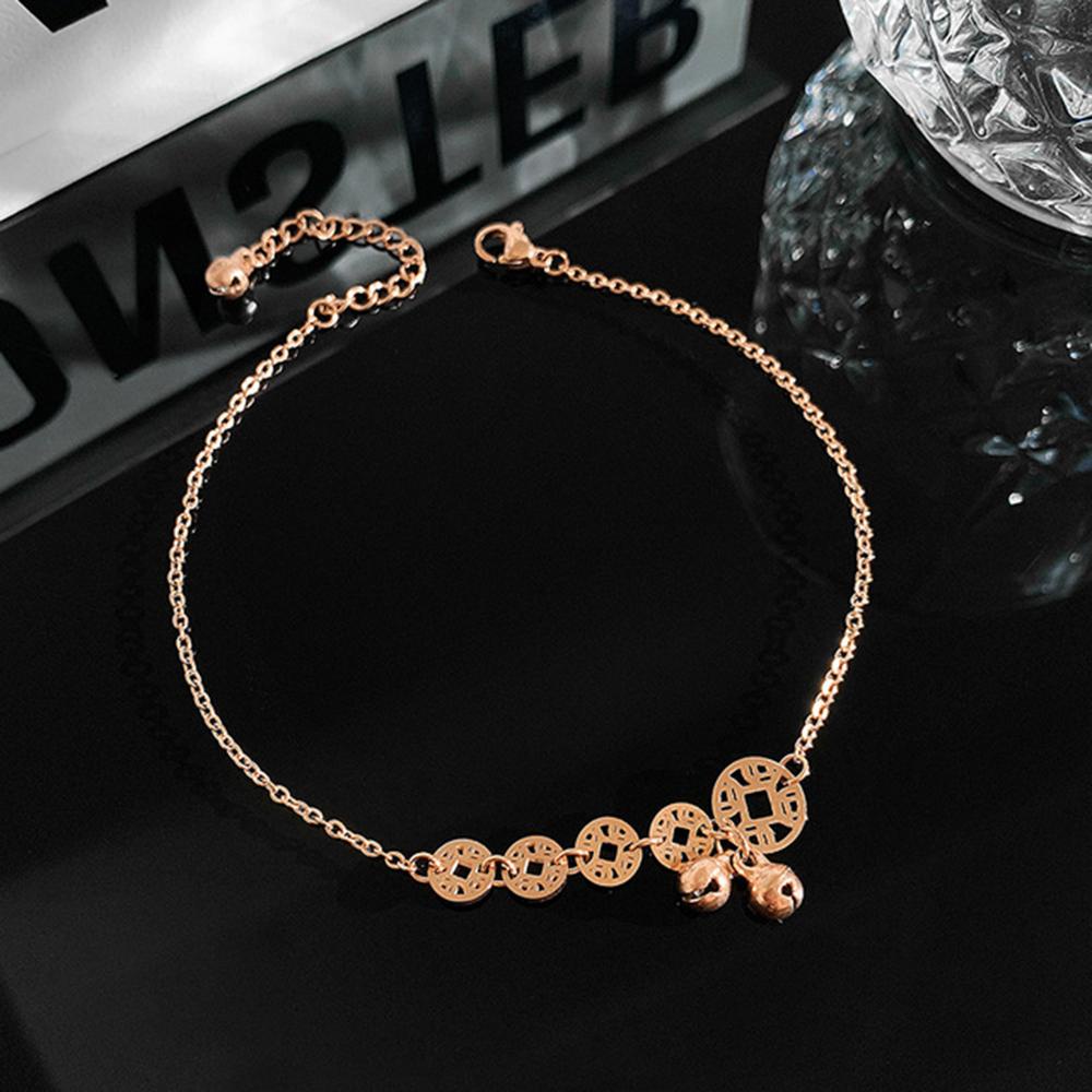 JARRED Lắc Chân Đính Đồng Xu Đơn Giản Phong Cách Cổ Điển Cho Nữ