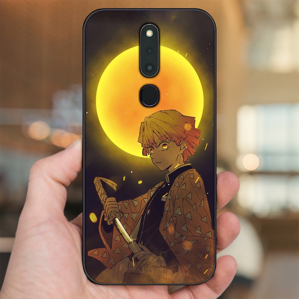 Ốp lưng Oppo F11 Pro viền đen in hình Zenitsu Kimetsu no Yaiba