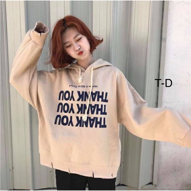 [FREESHIP ĐƠN TỪ 50K] Áo hoodie Thank You chữ ngược TDU1119