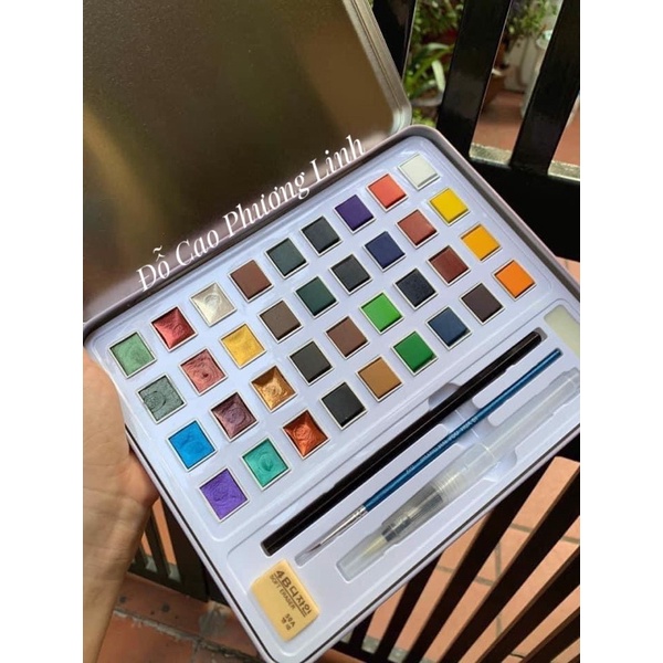 Màu nước set 36 màu hàng chính hãng, màu vẽ nail có tặng kèm full set cọ
