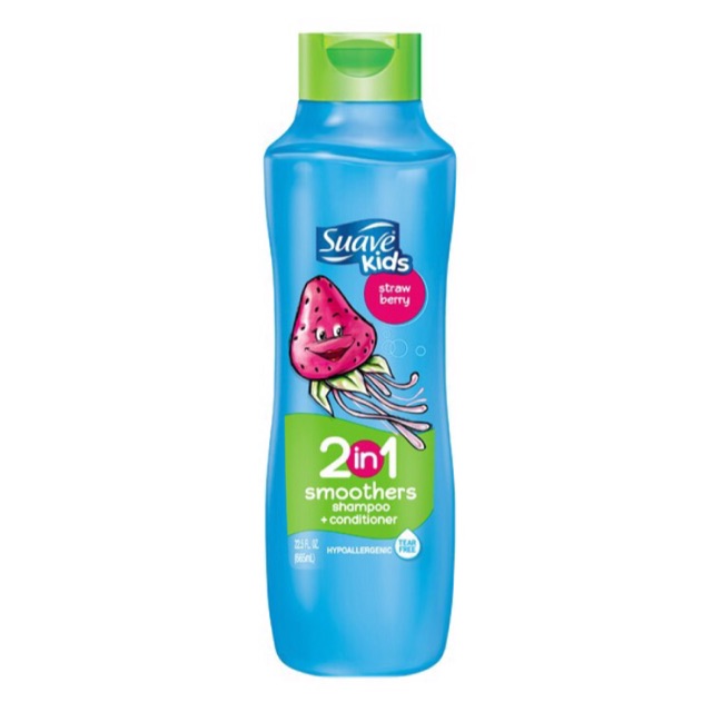 DẦU GỘI XẢ Suave Kids 2 trong 1 hương DÂU-MỸ- 665ml.