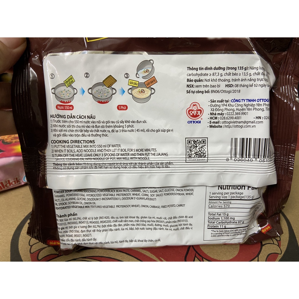 MÌ TƯƠNG ĐEN BẮC KINH BEIJING JJAJANG RAMEN OTTOGI 135g