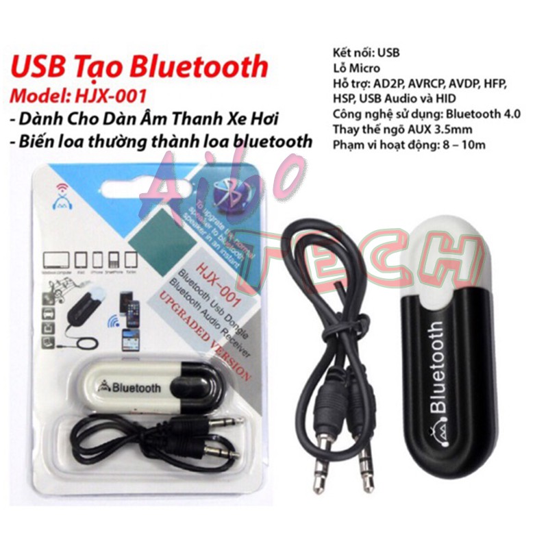 [Giá rẻ] USB Bluetooth 5 0 HJX 001 loại 1 không nhiễu - dùng cho loa, amply, mixer, equalizer 4.8