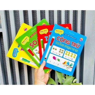 Bộ 4 quyển vở làm toán không sợ sai - Wipe Clean/ Viết xoá được