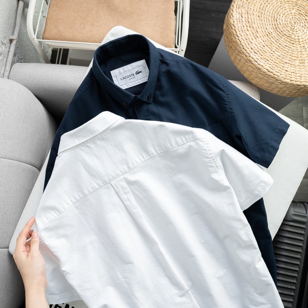 Aó sơ mi nam ngắn tay Lacoste (Form Slim,chất liệu vải Oxford,mềm mịn thoáng mát,Hàng VNXK) | BigBuy360 - bigbuy360.vn