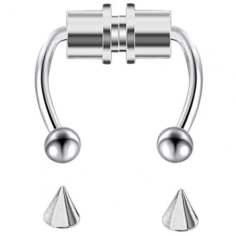 Khuyên mũi giả thép không gỉ 316l có nam châm dành cho nam và nữ