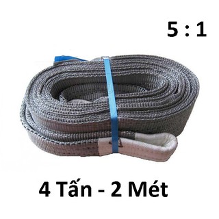 Dây cáp vải cẩu hàng 4 Tấn - bản 100mm - Hệ số 5:1 - 2 Mét