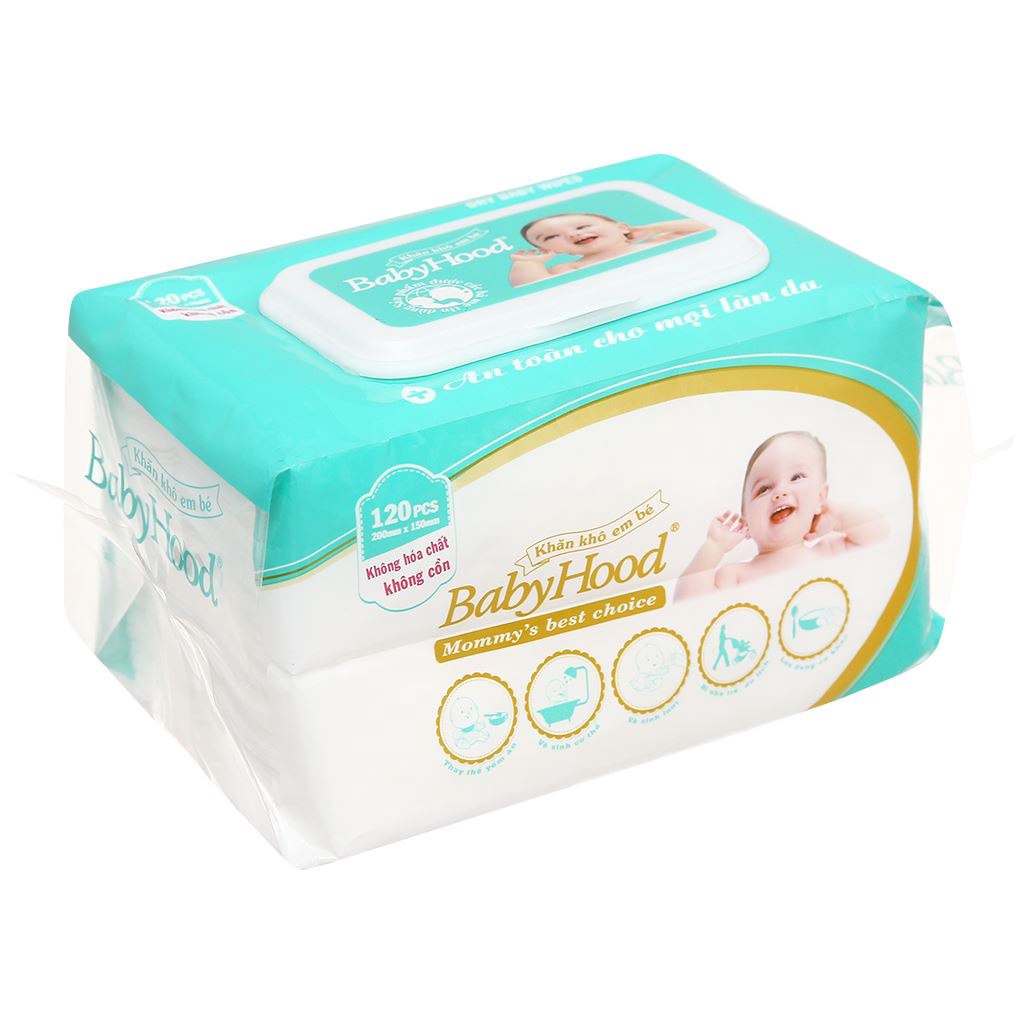 Khăn khô đa năng Babyhood gói 120 miếng