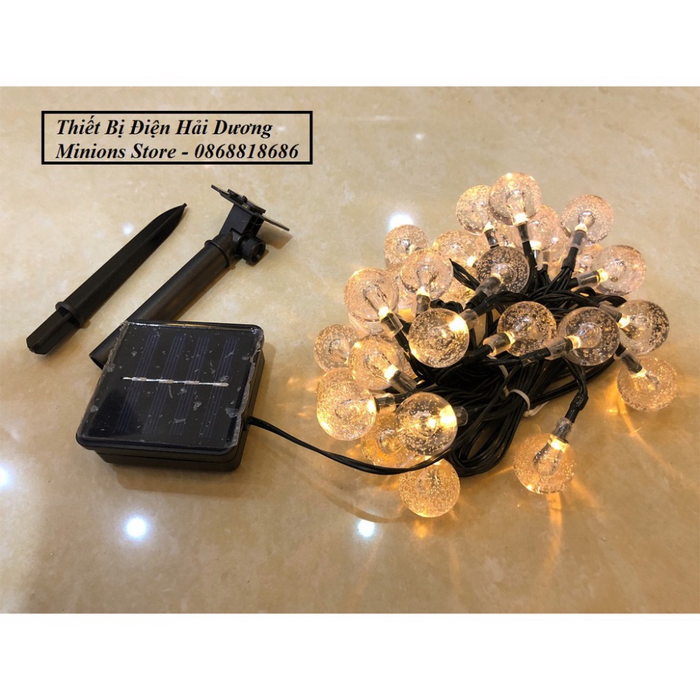 Dây Đèn Nháy Led Bông Tuyết Sử Dụng Năng Lượng Mặt Trời 5m/12m - Tự Động Sạc Pin, Chống Nước IP65, Ánh Sáng Đẹp