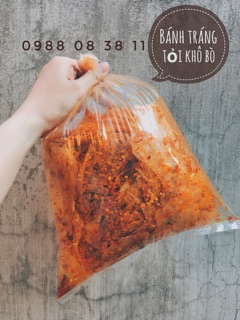 Bánh tráng sate + tỏi bò