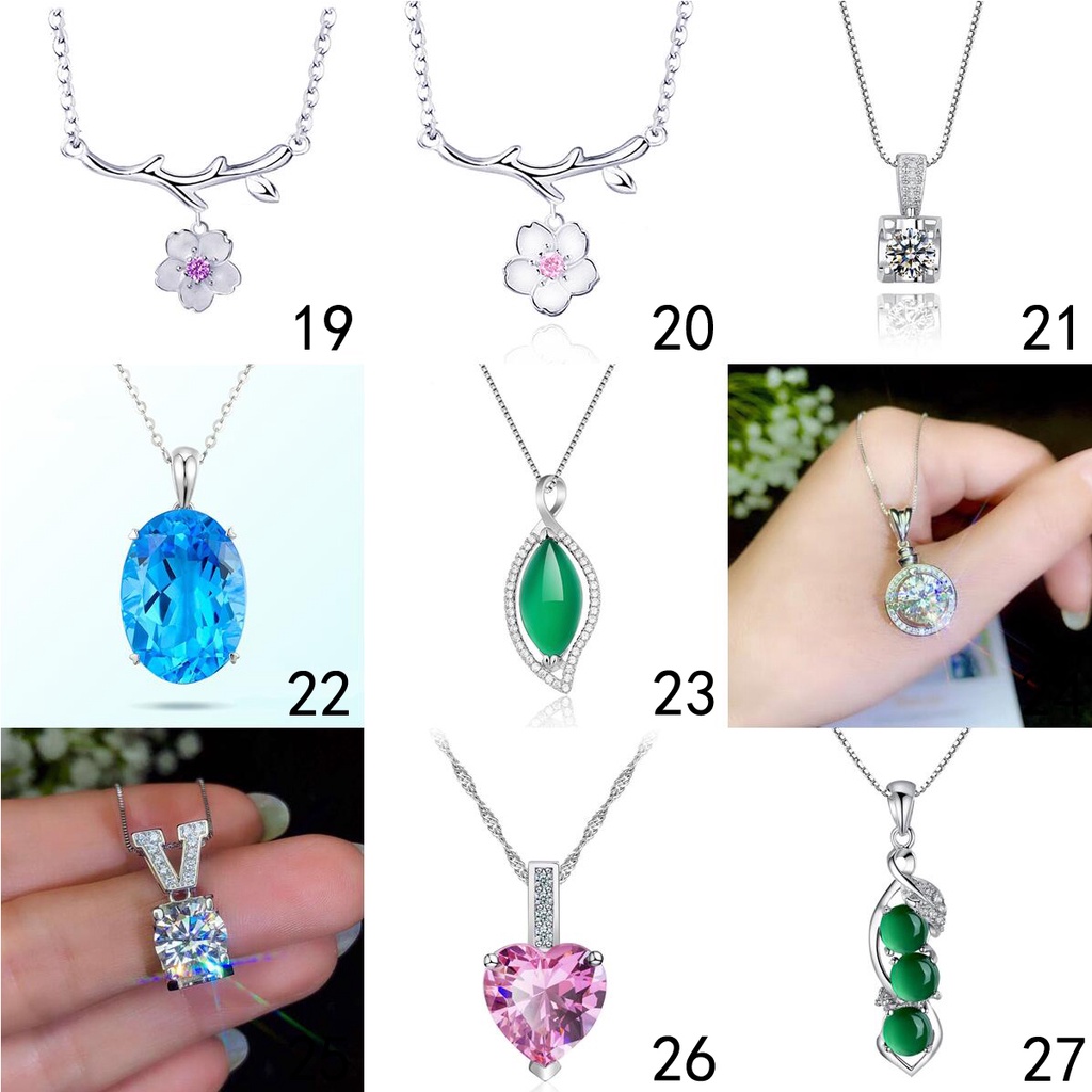 Mặt dây chuyền bạc 925 đính đá kim cương xanh lục bảo thời trang xinh xắn cho nam nữ XL007