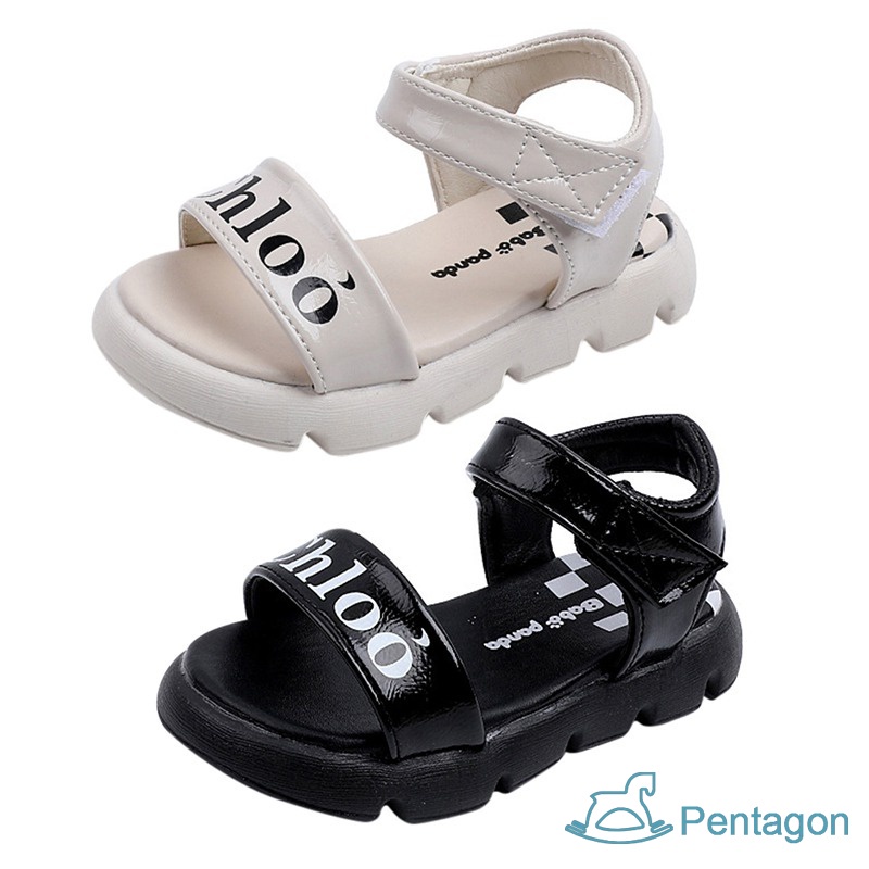 Xăng đan In Chữ Thoải Mái Thời Trang Mùa Hè Phong Cách Hàn Quốc Cho Bé Gái