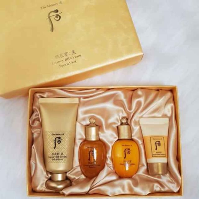 [XẢ KHO 1 NGÀY]Bộ trang điểm và dưỡng da/phấn trang điểm Whoo Luxury BB Cream Special Set 4 ps