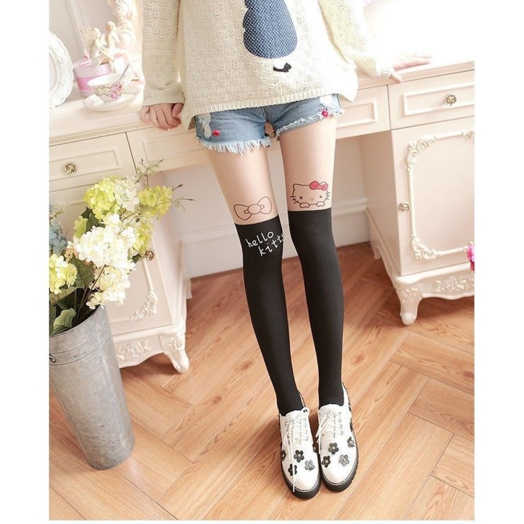 Quần tất giả bốt cho bé gái in các nhân vật hoạt hình mickey và kitty
