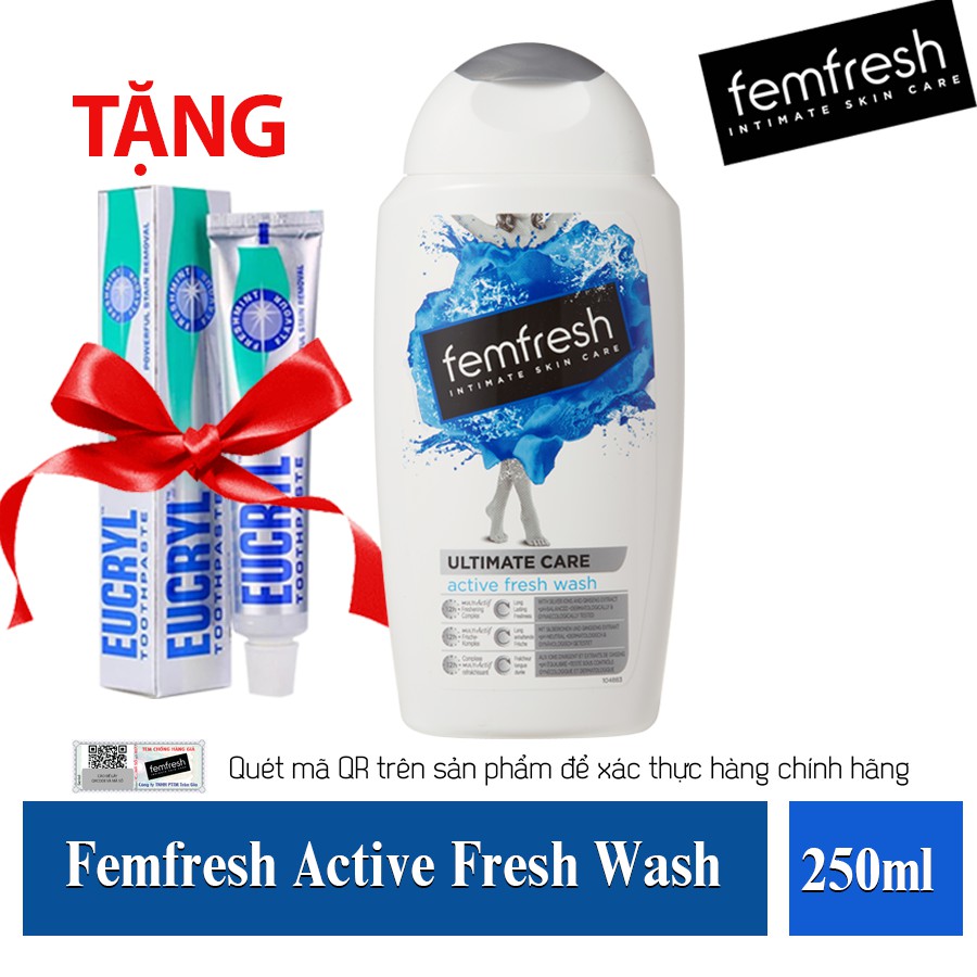 [Tặng Kem Trắng Răng Eucryl] Dung dịch vệ sinh phụ nữ Femfresh Anh Quốc Soothing Wash 250ml (Hàng chính hãng)