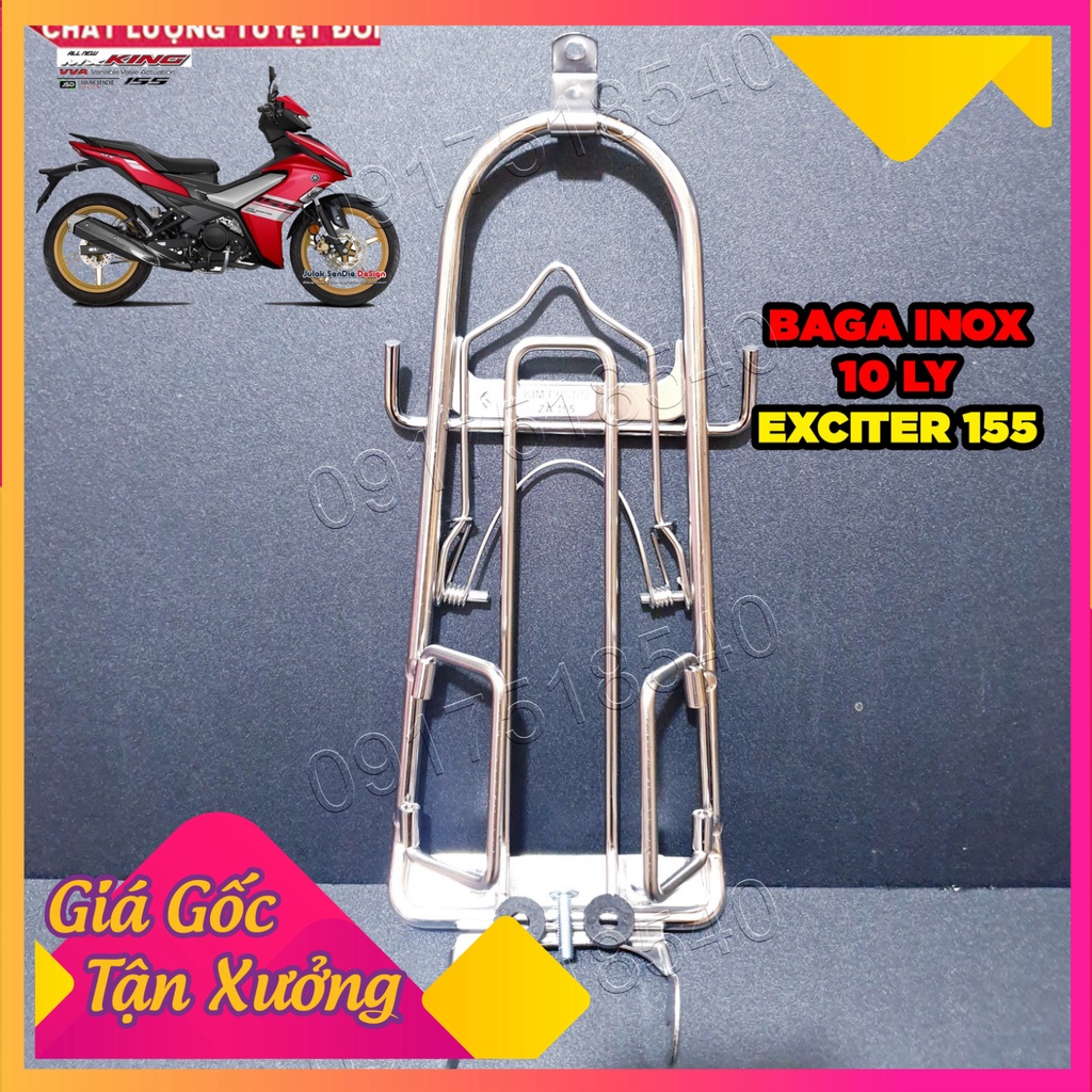 Baga Exciter 155 - Ex 155 Mẫu 10 Ly iNox Dầy Dặn Cứng Cáp (Ảnh Sp thật)