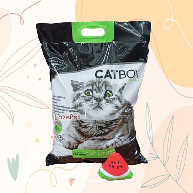Cát vệ sinh cho mèo CATBOX bổ sung than hoạt tính siêu khử mùi siêu vón 8L