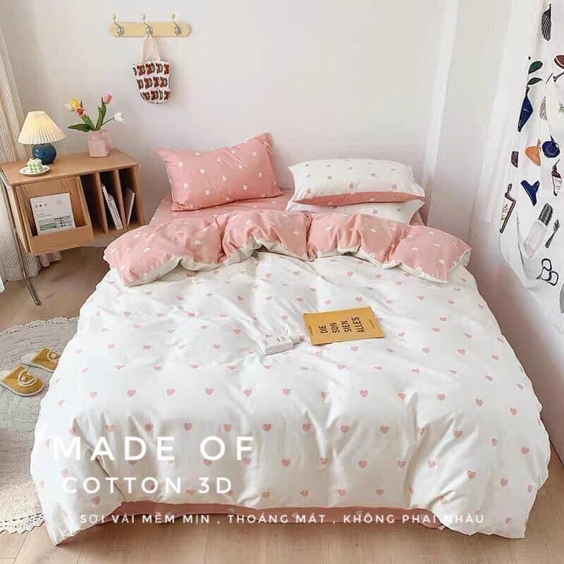 Bộ Chăn Ga Gối Cotton Poly Màu Pastel