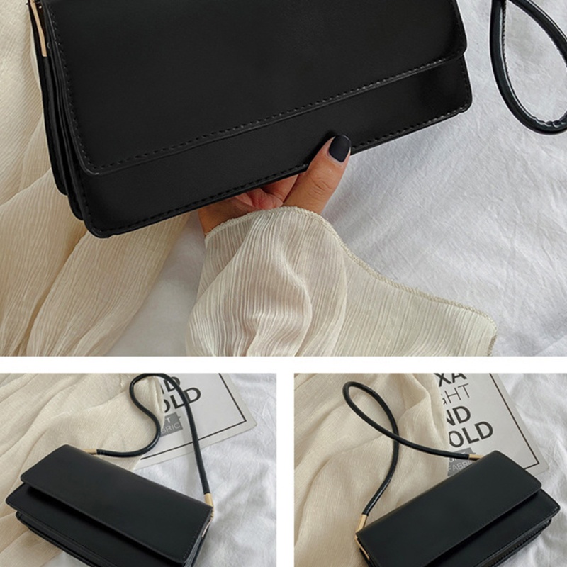 Túi Xách Da Kẹp Nách Màu Trơn Thời Trang Cho Nữ