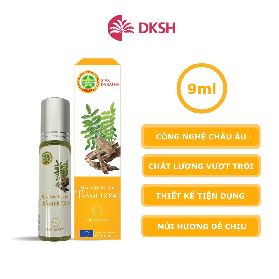 Dầu gió bi lăn Hương Trầm hương Cao Sao Vàng STAR DANAPHA 9ML