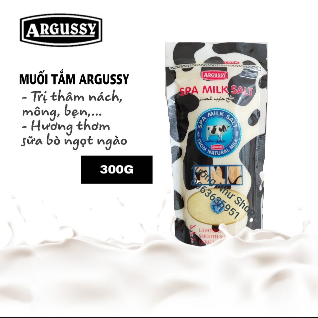 [XẢ KHO] Muối tẩy thâm Argussy hương sữa bò 300g