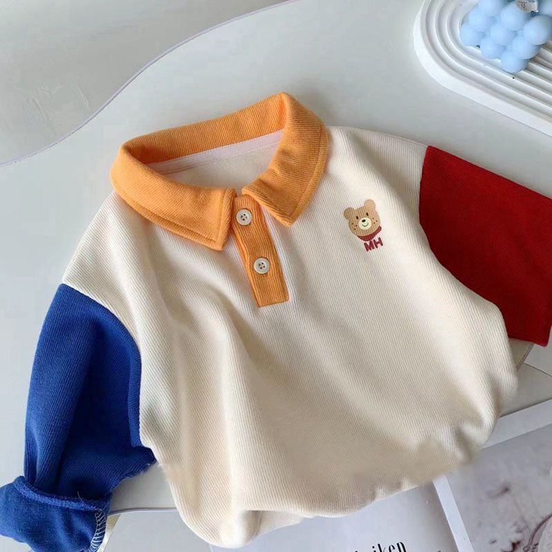 Áo Khoác Polo Cotton Mềm Mại Phong Cách Phương Tây Dành Cho Bé Trai