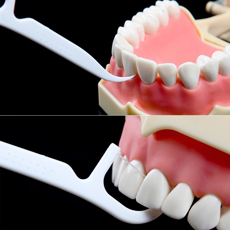 Hộp 50 tăm chỉ nha khoa vệ sinh kẽ răng chân nướu chuyên dụng  Dimino