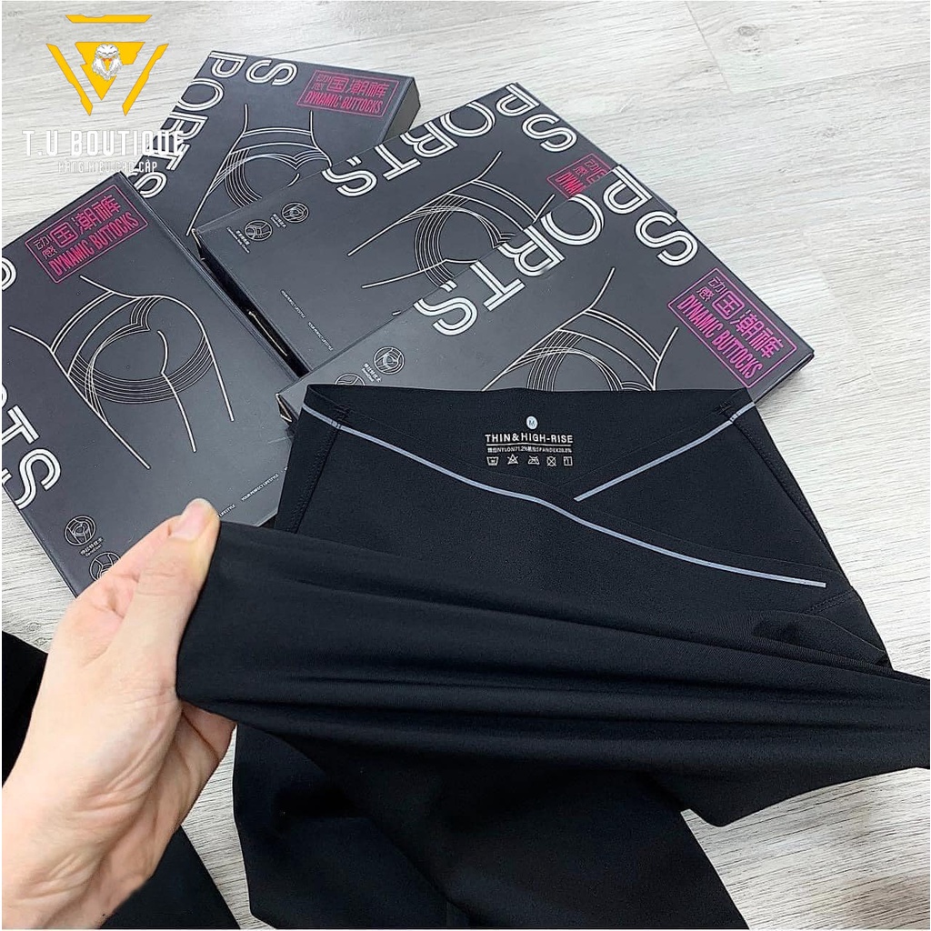 Quần legging nữ dài cạp chéo nâng mông chất liệu Umi Hàn co giãn 4 chiều H2