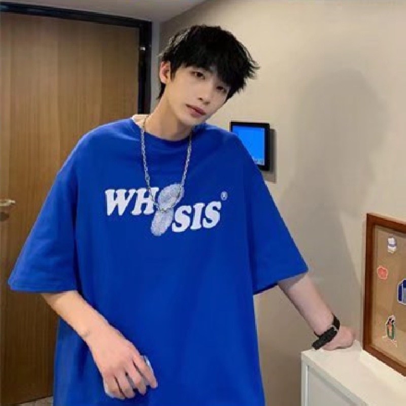 Áo Thun Tay Ngắn Cổ Tròn In Chữ Dáng Rộng Thời Trang Mùa Hè Cho Nam size M-5XL