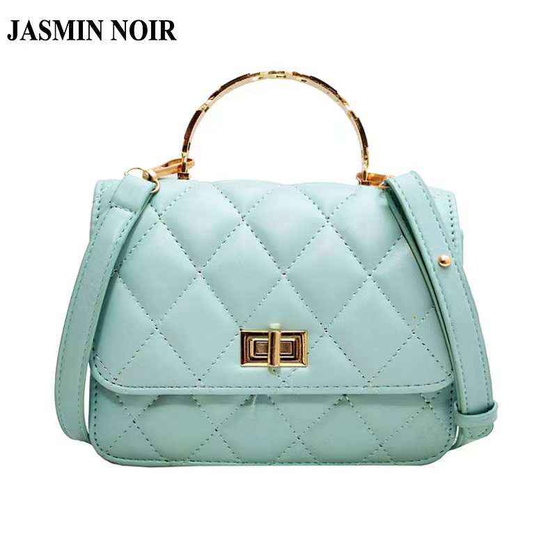 Túi xách đeo chéo JASMIN NOIR họa tiết kẻ sọc có khóa gài dành cho nữ