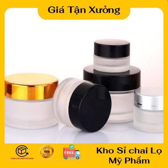 Hũ Chiết Mỹ Phẩm ❤ TRÙM SỈ ❤ Hũ chiết mỹ phẩm thủy tinh mờ 5g,10g,15g,20g,30g,50g đựng kem , phụ kiện du lịch