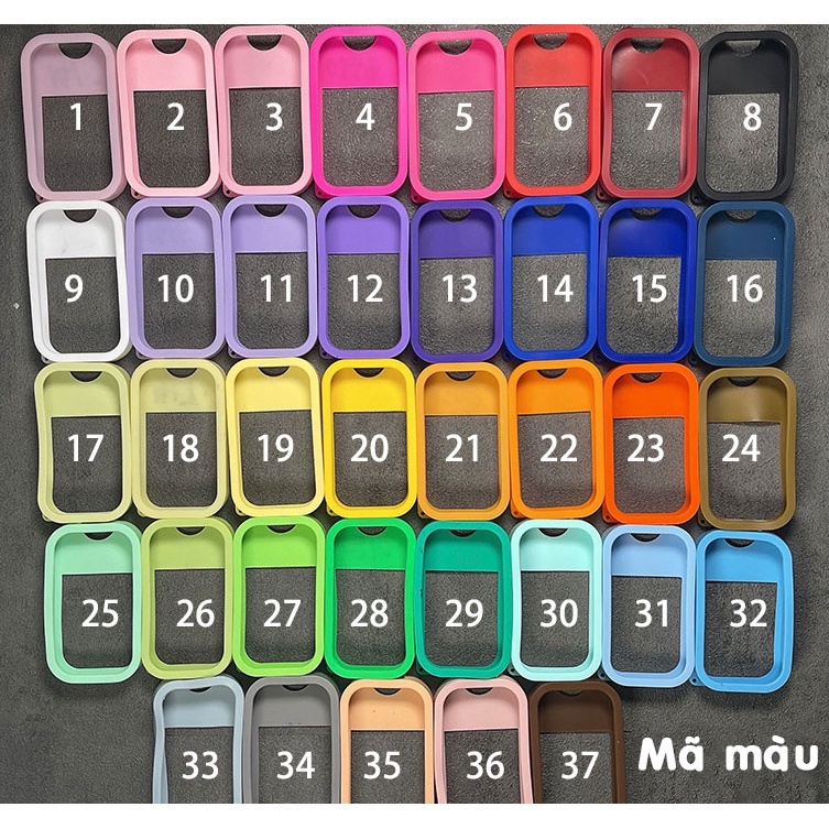 Bình xịt mỹ phẩm chiết nước hoa nước rửa tay chai xịt cồn phun sương 38ml viền silicon móc khóa balo túi xách tiện dụng