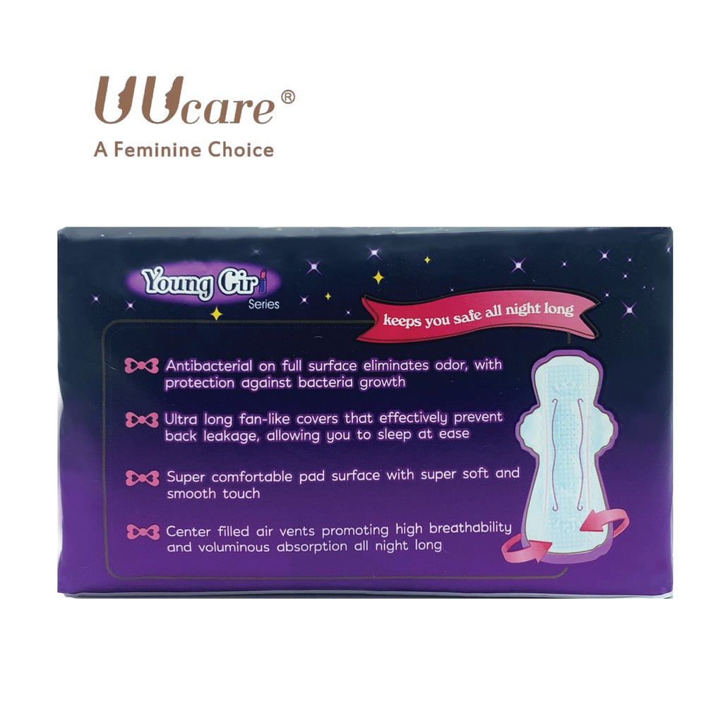 Băng vệ sinh UUcare Singapore Young Girl ban đêm 36cm 8 Miếng/Gói
