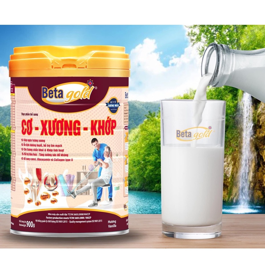 (Chính Hãng) Sữa BetaGold Cơ-Xương-Khớp 900g Bổ sung Canxi, Giúp xương khớp dẻo dai, linh hoạt, phòng ngừa thoái hóa