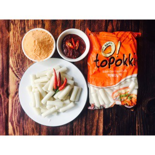 combo tokbokki +bánh gạo nhân phô mai+200g sốt +100g bột phô mai Hàn Quốc