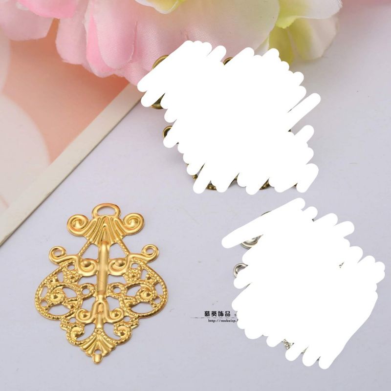 (5 cái)Phiến kim loại họa tiết làm cài tóc cổ trang nhiều mẫu, Nguyên liệu làm trang sức cổ trang Trung Hoa
