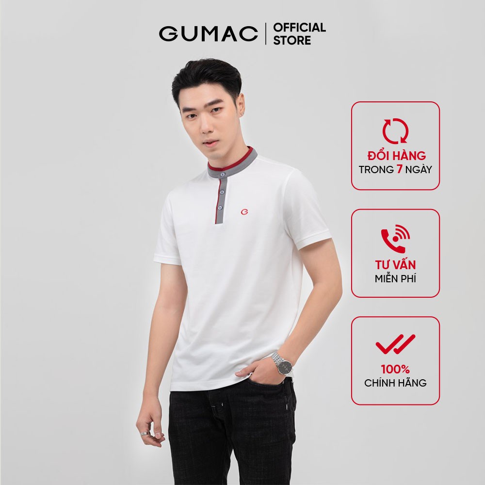 [Mã WABRGUM giảm 10% tối đa 30K đơn 99K] Áo polo nam cổ trụ phối màu GUMAC kiểu dáng lịch lãm, nhiều màu ATNB398