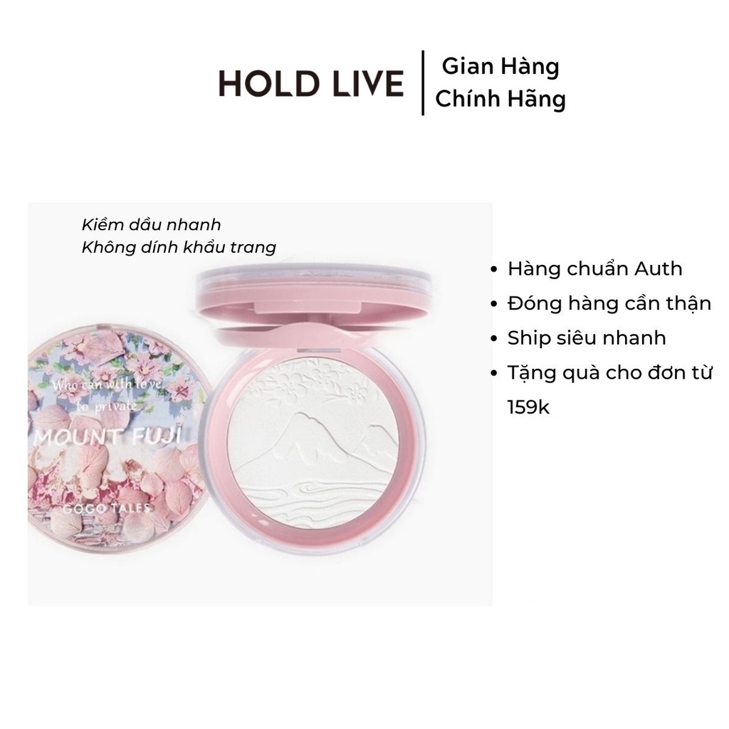 Phấn phủ dạng nén GoGo Tales Fuji GT327 có nhũ kiềm dầu không thấm nước đều màu không bám khẩu trang