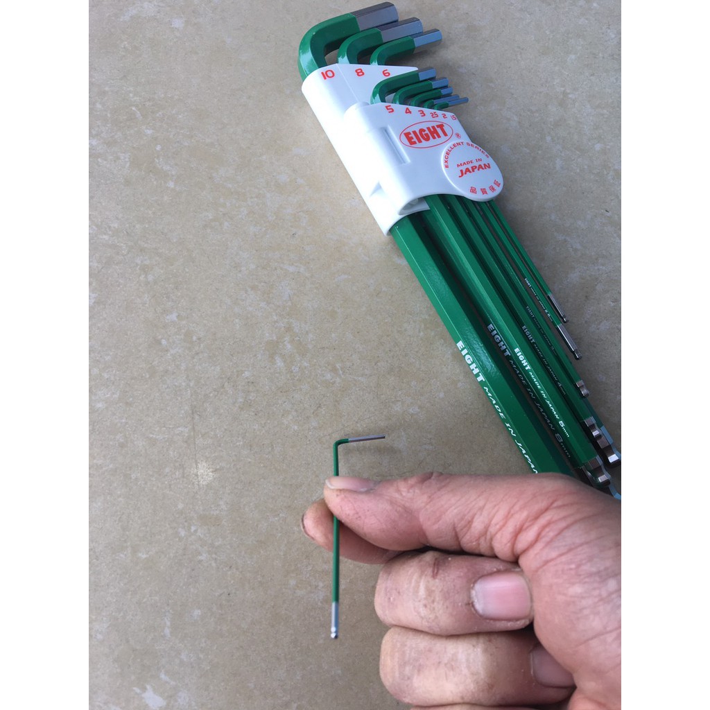 Lục giác 1.5 mm chữ L đầu bi màu xanh TLC-1.5GR Eight Nhật
