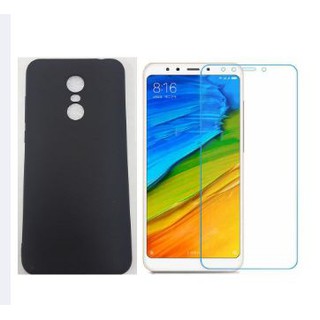 Bộ ốp lưng dẻo đen cho Xiaomi redmi 5 Plus + Kính cường lực 2.5D