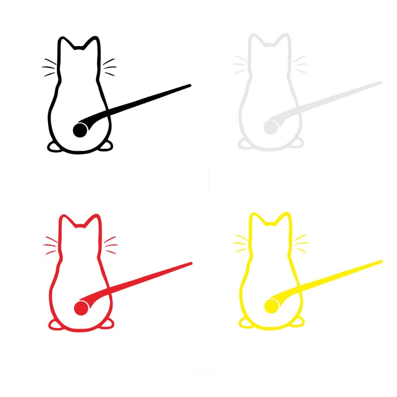 Miếng Dán Trang Trí Xe Hơi Hình Mèo Dễ Thương