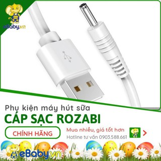 Dây sạc máy hút sữa Rozabi hàng CHÍNH HÃNG - Rozabi - Dây cáp sạc - Dùng được cho loại máy của Rozabi