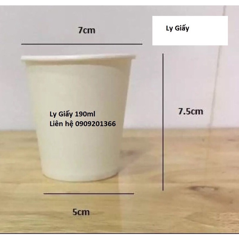 Ly giấy 190ml (50 ly /1 túi)