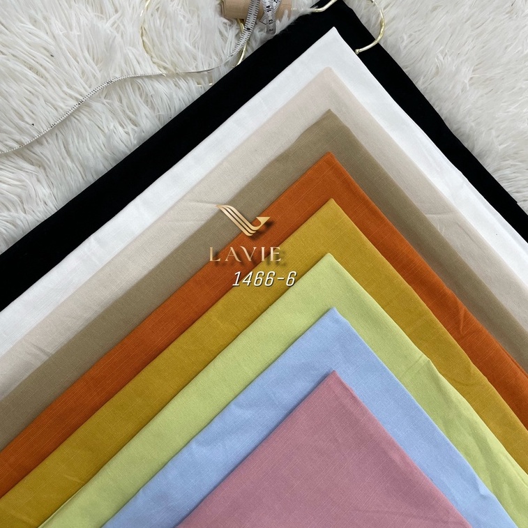 Vải Linen Tưng nhà Lavie dày dặn, êm tay, may đầm, váy chữ A.