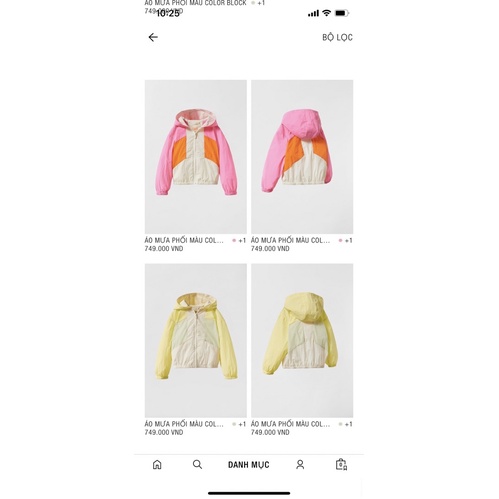 A363 - Áo khoác mưa gió phối màu colourblock cho bé