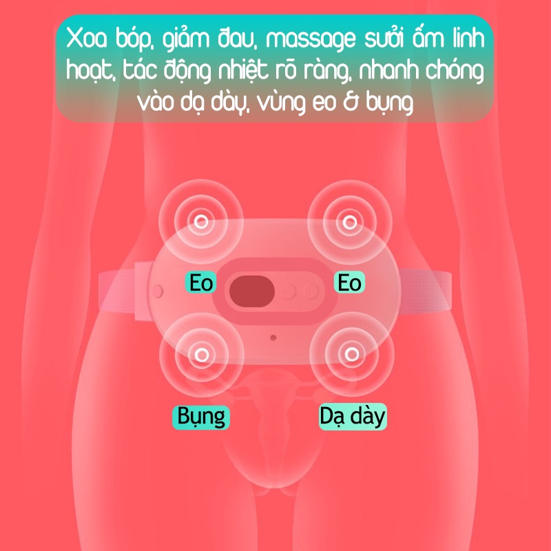 Máy Massage Làm Ấm Bụng Đai Đeo Giảm Đau Bụng Kinh Nguyệt, Làm Ấm Tử Cung Cho Phụ Nữ Đến Kì Bảo Hành [3 Tháng]