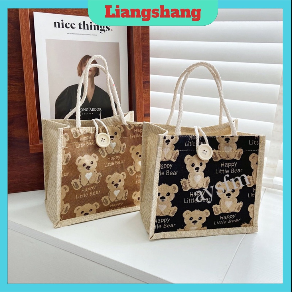 Túi Cói Hình Gấu Bông Siêu Tiện Dụng🍁FREESHIP🍁Túi đi biển du lịch