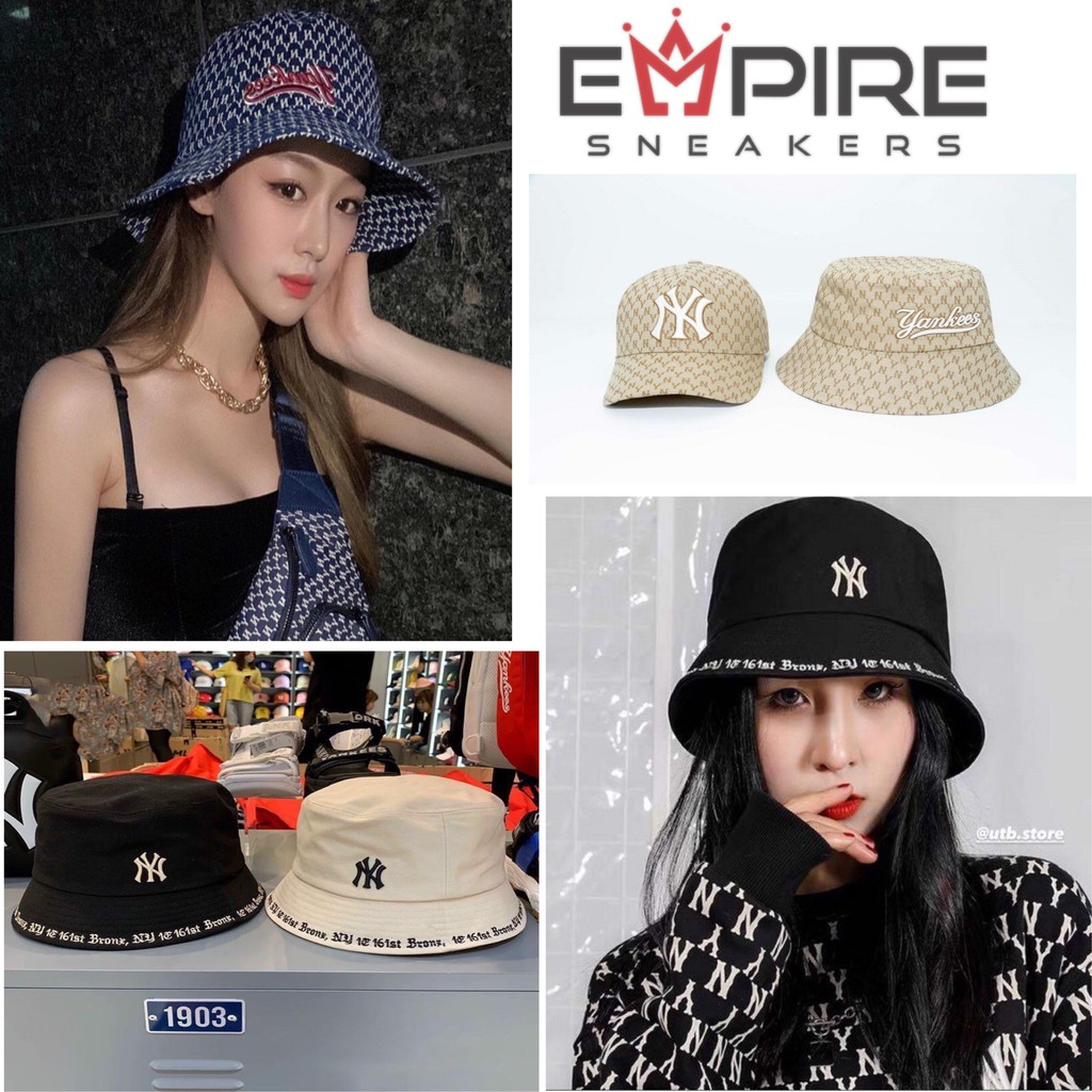 ⚡️ Mũ Bucket M.L.B NY Yankees Bucket Hat - Black XUẤT DƯ FULL TEM TAG