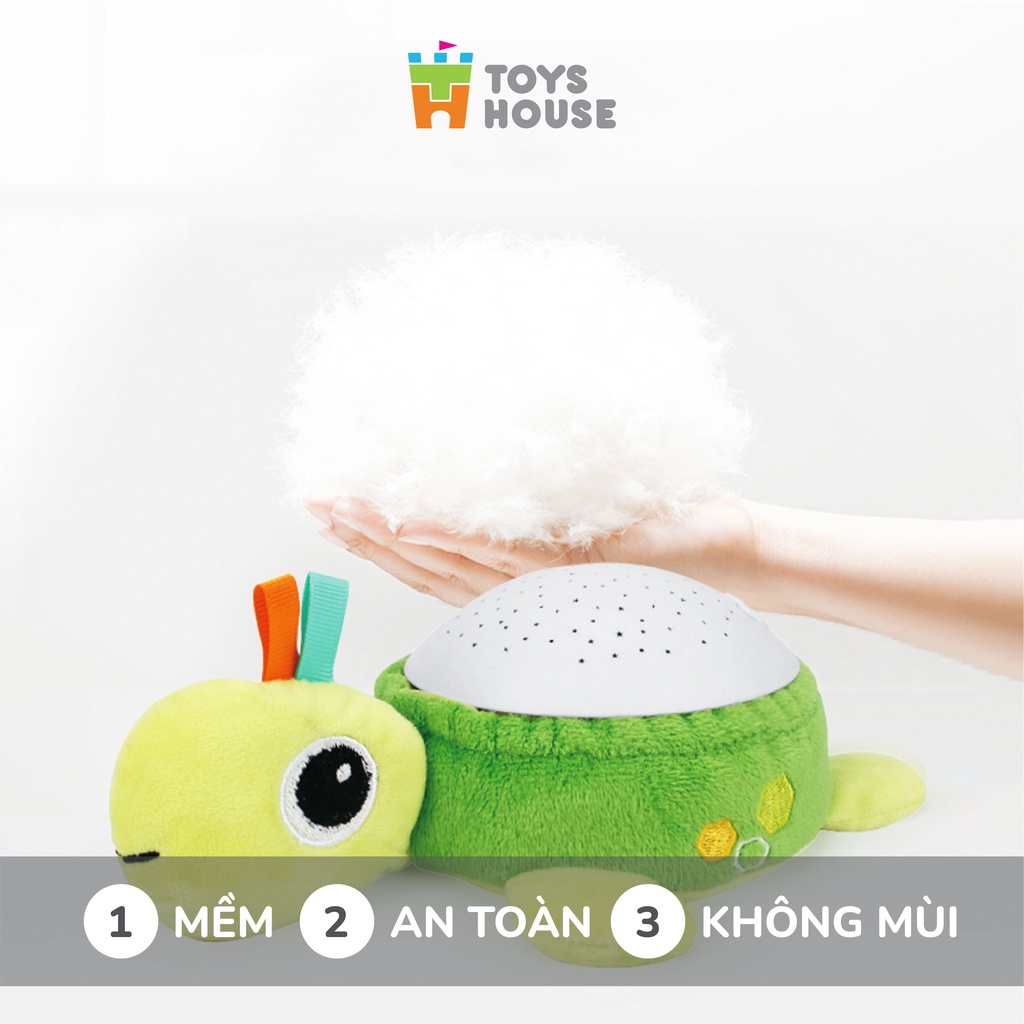 Đèn chiếu trăng sao ru ngủ Toyshouse 1021-KK-66205 hình rùa con dễ thương có nhạc trắng ru ngủ