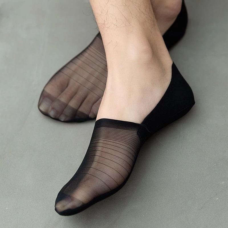 1 Pairs Men's Summer Transparent Invisible Mesh Ankle Socks